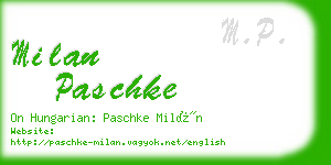 milan paschke business card